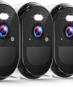 2K Security Cameras Wireless Outdoor, WiFi Battery Powered Indoor Camera for Home Security with AI Motion Detection, Spotlight, 2-Way Talk, Siren, IP65, Cloud/SD Storage - 4 Pack
