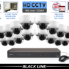 Ultra High Definition 4K CCTV Surveillance System with 16 Vandal Dome Cameras / 16PROCVIMD8-S