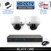 4K Ultra High Definition CCTV System with 2 Vandal Dome Cameras / 2PROCVIMD8-S