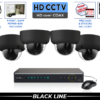 CCTV 4K DVR System with 4 Black Vandal Dome Cameras / 4PROCVIMD8-B-S